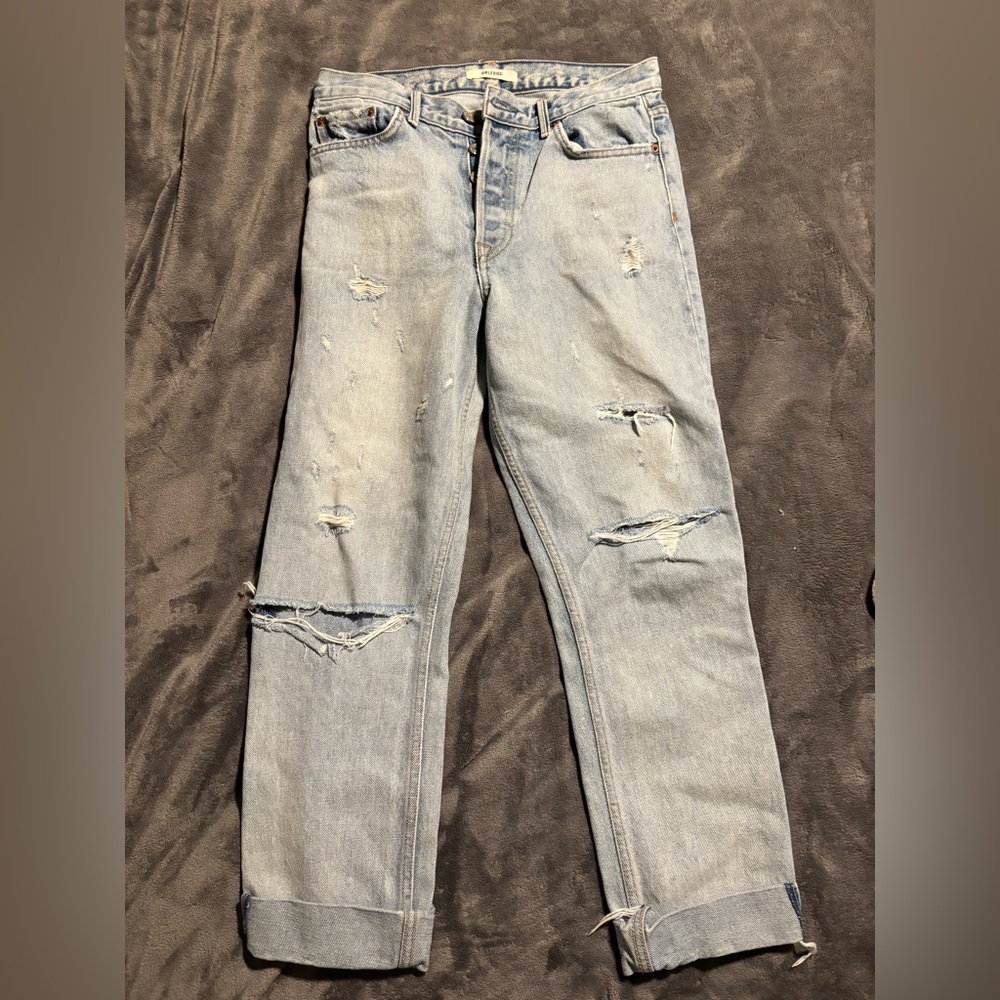 Distressed Light Blue Jeans
